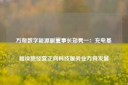 万帮数字能源副董事长郑隽一：充电基础设施经营正向科技服务业方向发展