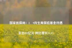 国家医保局：1―9月生育保险基金待遇支出893亿元 同比增长11.5%