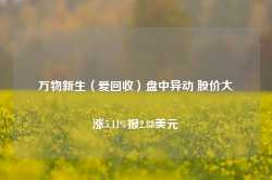 万物新生（爱回收）盘中异动 股价大涨5.11%报2.88美元