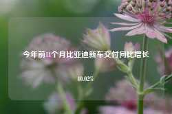 今年前11个月比亚迪新车交付同比增长40.02%