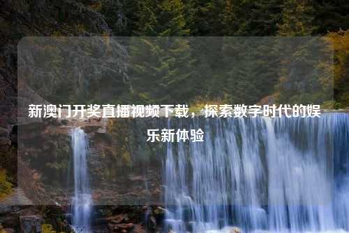 新澳门开奖直播视频下载，探索数字时代的娱乐新体验