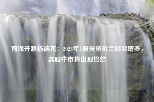 前海开源杨德龙：2025年A股投资机会明显增多，美股牛市将出现终结