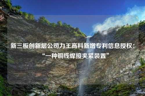 新三板创新层公司力王高科新增专利信息授权：“一种铜线焊接夹紧装置”