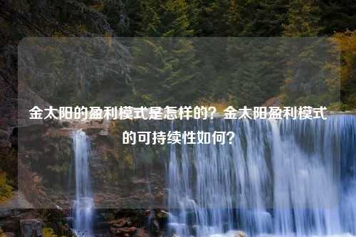 金太阳的盈利模式是怎样的？金太阳盈利模式的可持续性如何？